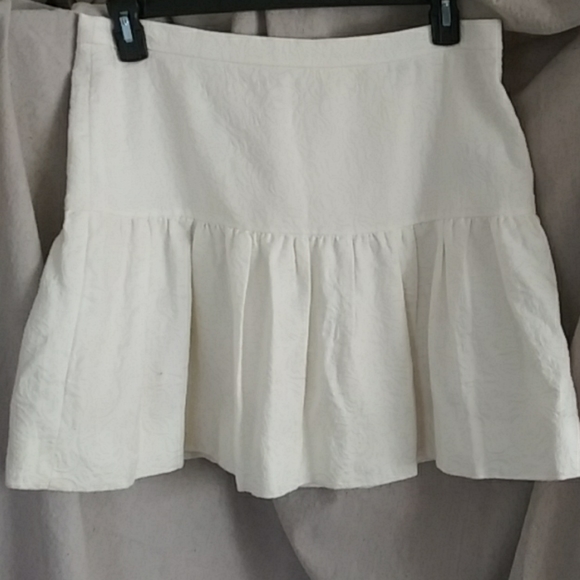 J Crew white jacquard Matelasse skirt Sz. 12 - Picture 2 of 8